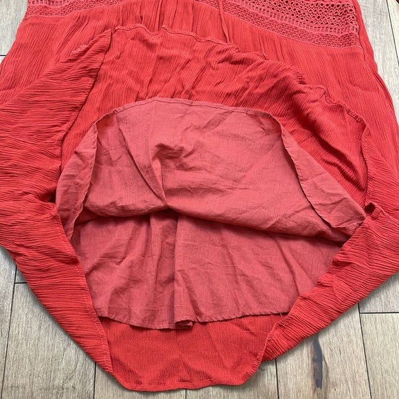 Harlow crochet embroidered boho tunic dress L burnt orange rust Boho hippie - Picture 10 of 11